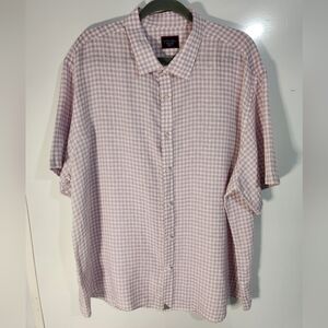 Untuck It Men's Lavender Linen Checkered Shirt. Size XXX Large
